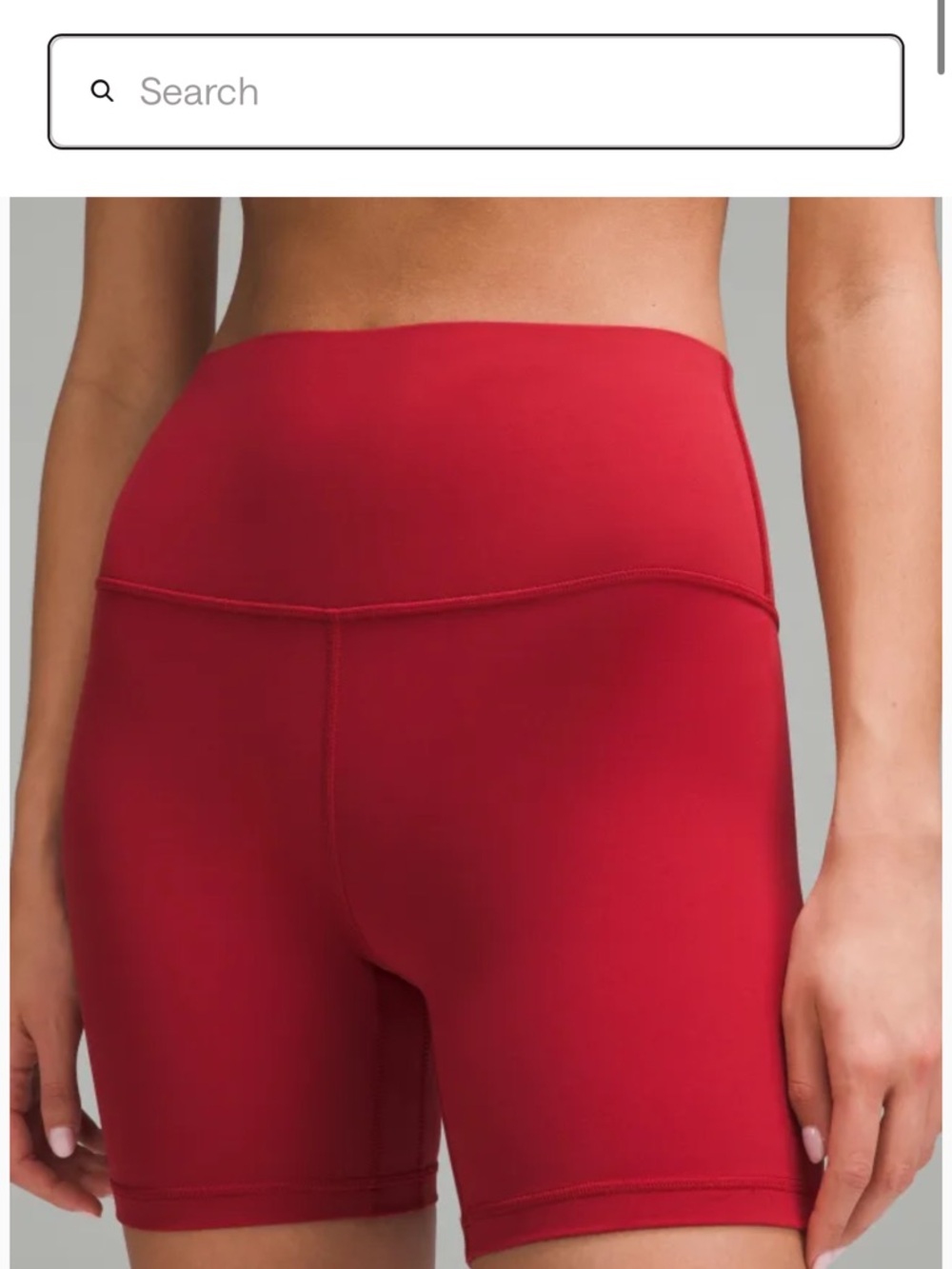 High-Rise Red Bike Shorts